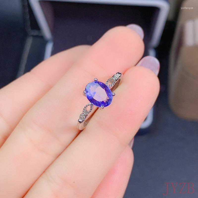 Cluster Rings Natural Tanzanite Ring S925 Sterling Silver Gem Exquisite Fashion Women's Wedding Jewelry 6x8mm
Cluster Rings Natural Tanzanite Ring S925 Sterling Silver Gem Exquisite Fashion Women's Wedding Jewelry 6x8mm