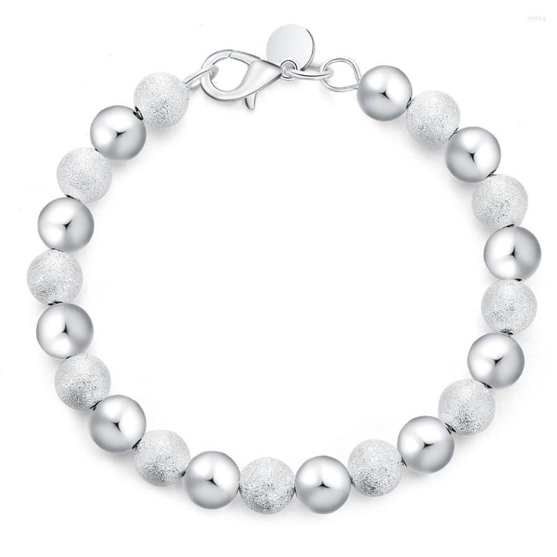 Link Bracelets European And American Silver Jewelry Fashion Trend Retro 8M Sand Pearl Bracelet Brand 2022
Link Bracelets European And American Silver Jewelry Fashion Trend Retro 8M Sand Pearl Bracelet Brand 2022