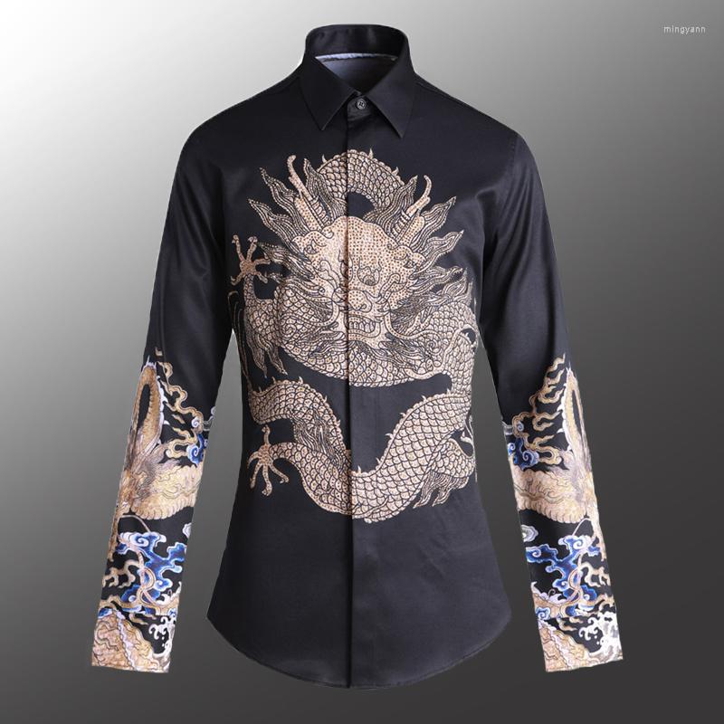 Men's Casual Shirts Black Mens Luxury China Dragon Printed Long Sleeve Dress Plus Size 4xl Slim Fit Diamond Man, Picture shown
Men's Casual Shirts Black Mens Luxury China Dragon Printed Long Sleeve Dress Plus Size 4xl Slim Fit Diamond Man, Picture shown