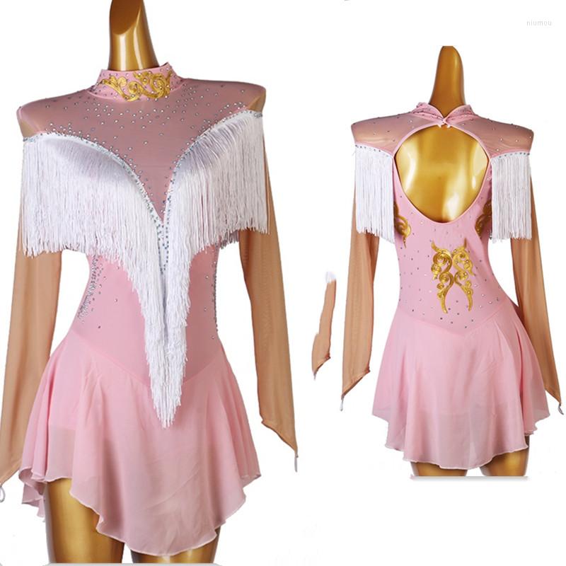 Stage Wear Pink Fringe Figure Skating Dress Women Girl Ice Gymnastics Costume Custom Crystal Rhinestone B068, Picture shown
Stage Wear Pink Fringe Figure Skating Dress Women Girl Ice Gymnastics Costume Custom Crystal Rhinestone B068, Picture shown
