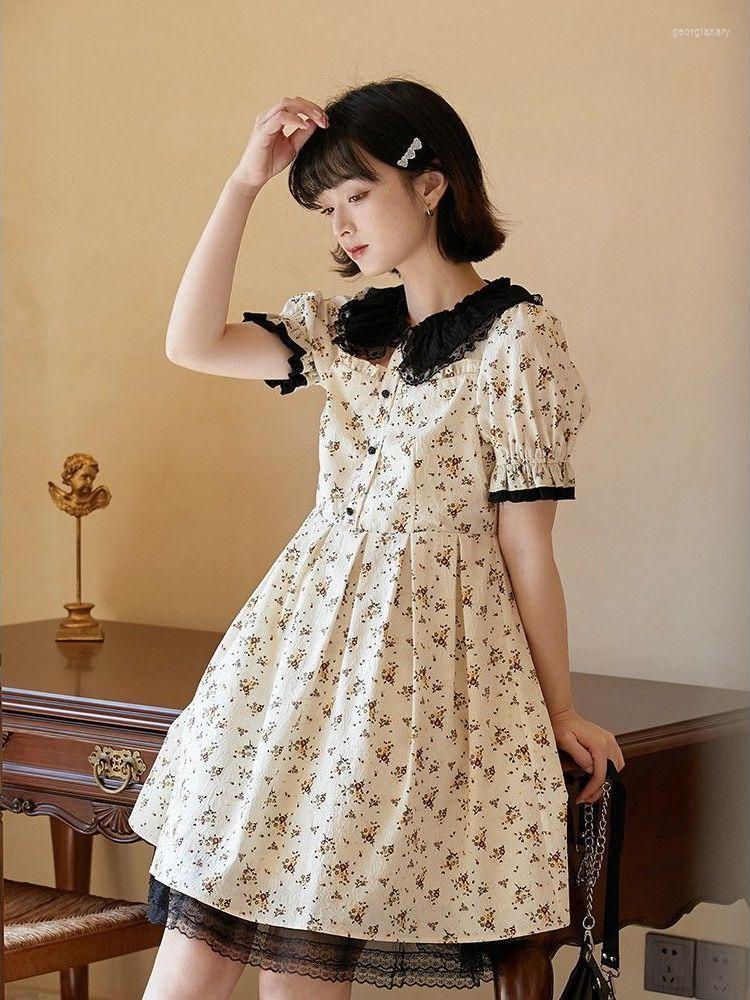 Party Dresses MAGOGO Cute Doll Collar Sweet Preppy Short-sleeved Floral Dress Women' Summer, Beige
Party Dresses MAGOGO Cute Doll Collar Sweet Preppy Short-sleeved Floral Dress Women' Summer, Beige