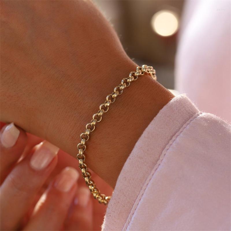 Charm Bracelets Fashion O Shape Chain Bracelet Women Classic Temperament Luxury Gold Link For Jewelry Gift
Charm Bracelets Fashion O Shape Chain Bracelet Women Classic Temperament Luxury Gold Link For Jewelry Gift