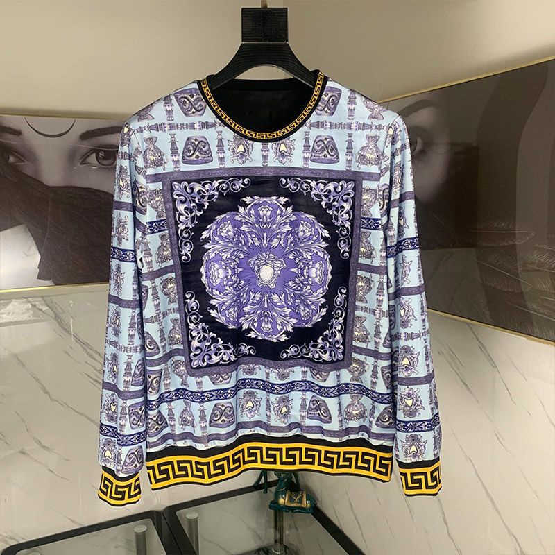 Autumn winter designer sweatshirt fashion court print pullover men women gold velvet long sleeved sweater couple, Blue
Autumn winter designer sweatshirt fashion court print pullover men women gold velvet long sleeved sweater couple, Blue