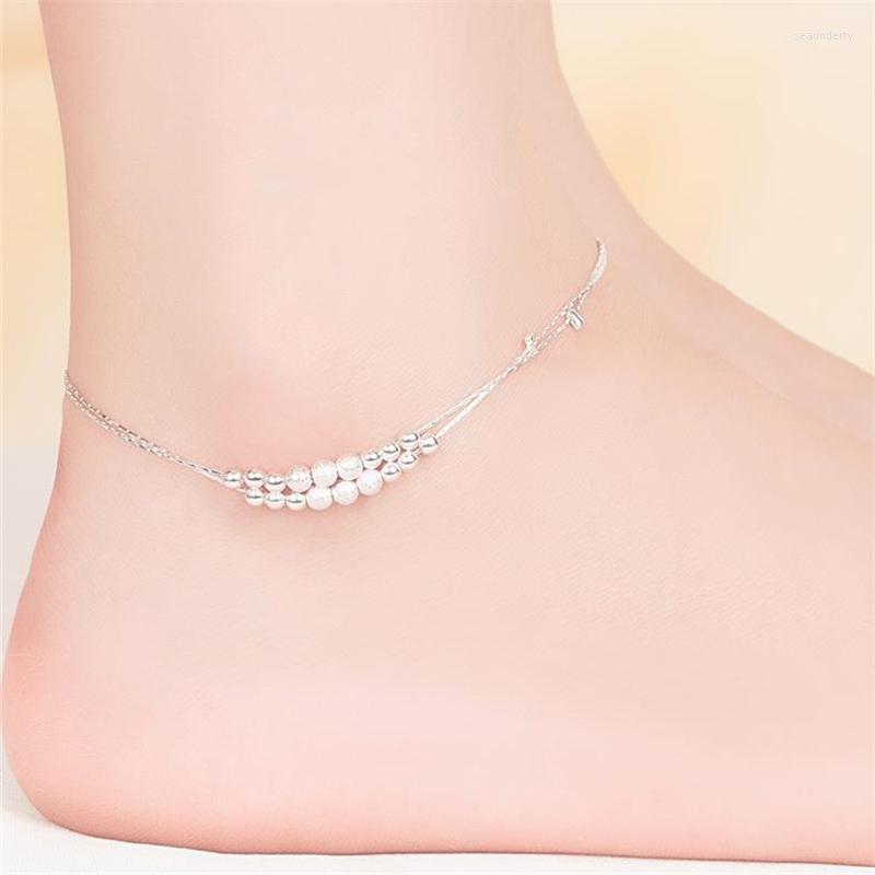 Anklets KOFSAC Trendy Foot Jewelry 925 Sterling Silver For Women Double Layer 18 Beads Bracelets Girl Party Accessories Gift
Anklets KOFSAC Trendy Foot Jewelry 925 Sterling Silver For Women Double Layer 18 Beads Bracelets Girl Party Accessories Gift