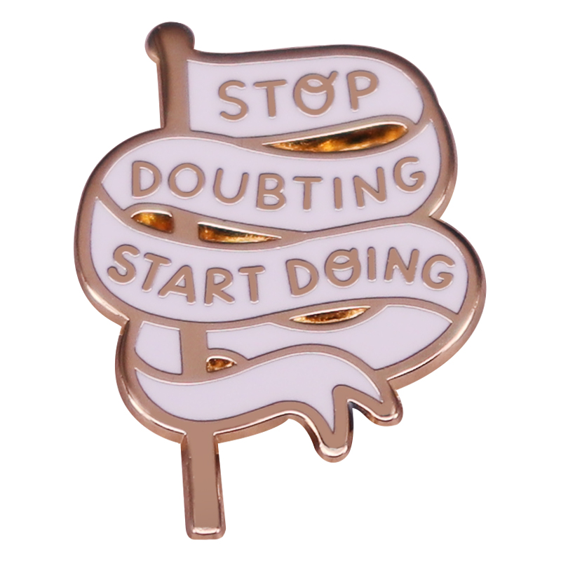 Stop Doubting Start Doing Enamel Lapel Pin Positivity Badge Motivational Inspirational Art Brooch Backpack Decoration Jewelry, As picture
Stop Doubting Start Doing Enamel Lapel Pin Positivity Badge Motivational Inspirational Art Brooch Backpack Decoration Jewelry, As picture