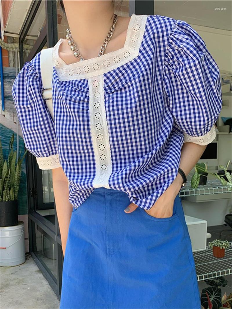 Women's Blouses HziriP Patchwork Women Plaid Lace Sweet Summer 2022 Puff Sleeve Chic High Street Casual Loose OL Work Wear, Black
Women's Blouses HziriP Patchwork Women Plaid Lace Sweet Summer 2022 Puff Sleeve Chic High Street Casual Loose OL Work Wear, Black