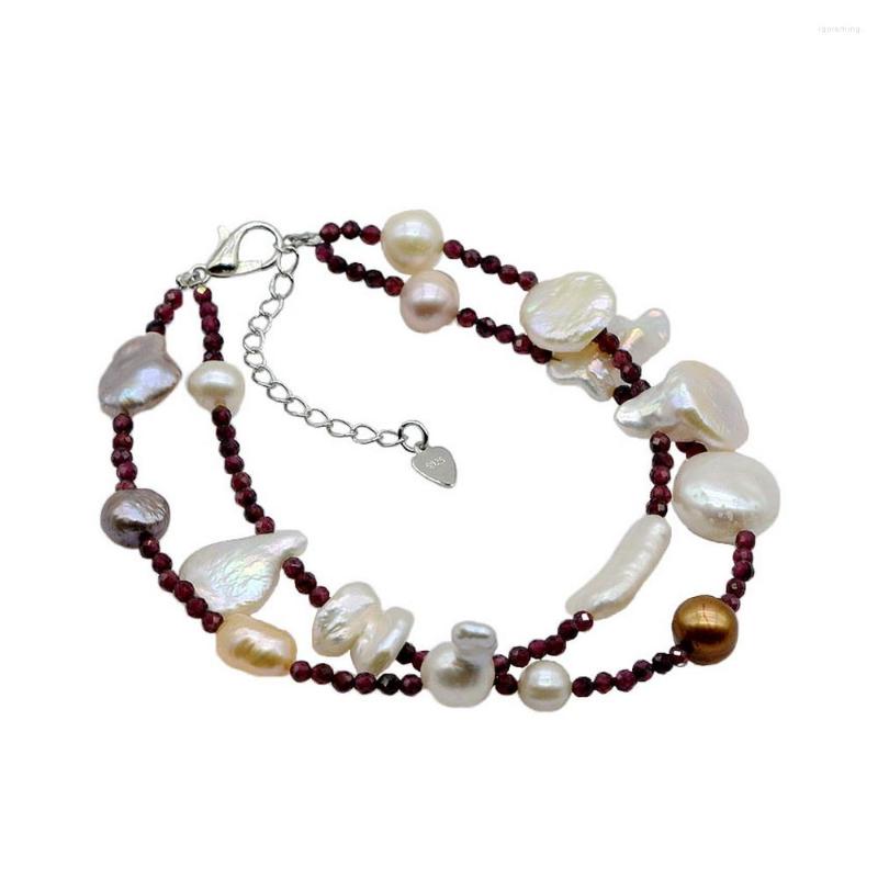 Link Bracelets Natural Pearl Bracelet Multilayer Garnet Handmade Jewelry Adjustable Women's Engagement
Link Bracelets Natural Pearl Bracelet Multilayer Garnet Handmade Jewelry Adjustable Women's Engagement