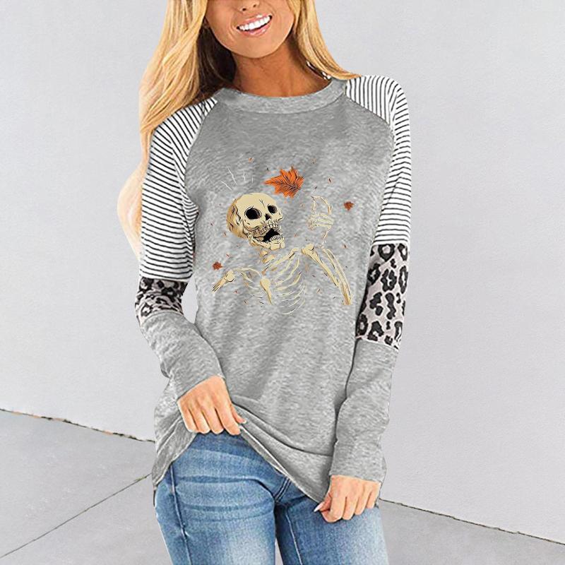Women' T Shirts Vintage Tshirts Summer Elegant Tee Women Halloween Skeleton And Print Casual O Neck Leopard Splicing Printing, Black
Women' T Shirts Vintage Tshirts Summer Elegant Tee Women Halloween Skeleton And Print Casual O Neck Leopard Splicing Printing, Black