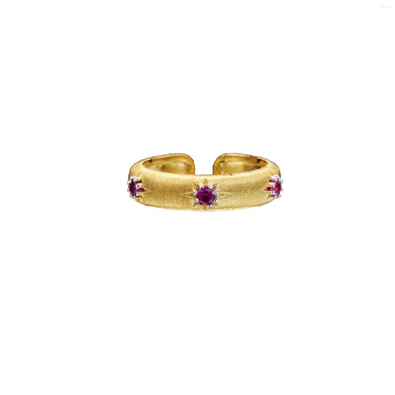 Cluster Rings 925 Silver Plated Red Zircon Inlaid Fashion Italian Craft Brushed Star Awn Open Ring
Cluster Rings 925 Silver Plated Red Zircon Inlaid Fashion Italian Craft Brushed Star Awn Open Ring
