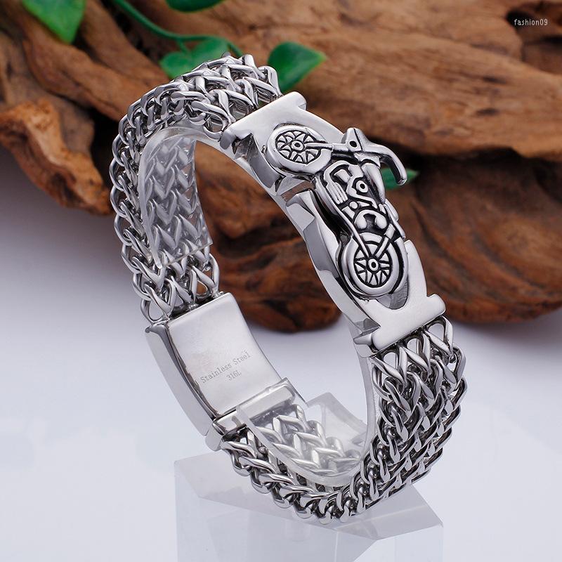 Link Bracelets Locomotive Bracelet Titanium Steel Personality Men's Three-layer Domineering
Link Bracelets Locomotive Bracelet Titanium Steel Personality Men's Three-layer Domineering