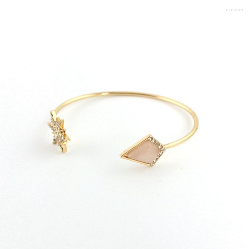 Bangle Light Yellow Gold Color Alloy Geometric Rose Pink Quartz Open For Women Amethysts Stone Jewelry
Bangle Light Yellow Gold Color Alloy Geometric Rose Pink Quartz Open For Women Amethysts Stone Jewelry