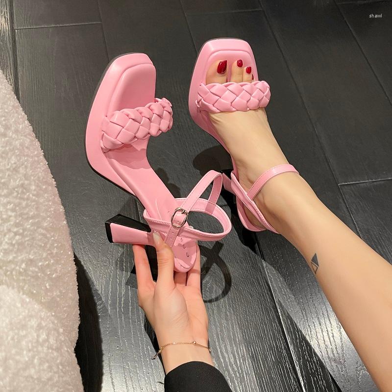 Sandals Ladies With Heel Woven Word Belt Summer Black High-heeled Fashion All-match Comfortable Women's Shoes
Sandals Ladies With Heel Woven Word Belt Summer Black High-heeled Fashion All-match Comfortable Women's Shoes