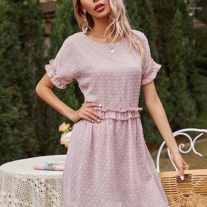 Casual Dresses 2022 Spring And Summer Sweet Cute American Bohemia Dot Dress Round Neck Lotus Leaf Short Sleeve Women' Pink
Casual Dresses 2022 Spring And Summer Sweet Cute American Bohemia Dot Dress Round Neck Lotus Leaf Short Sleeve Women' Pink