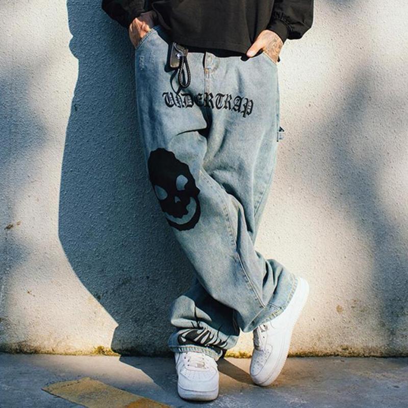 Men's Jeans Men's Fashion Skulls Streetwear Hip Hop Baggy Trousers Harajuku Blue Denim Pants For Male
Men's Jeans Men's Fashion Skulls Streetwear Hip Hop Baggy Trousers Harajuku Blue Denim Pants For Male