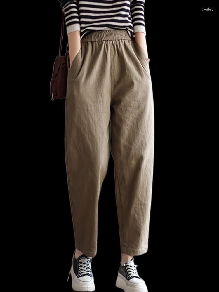 Women's Pants Cotton Women's Casual 2022 Spring Simple Style Vintage Solid Color High Waist Female Harem Trousers Plus Size Pockets, Beige
Women's Pants Cotton Women's Casual 2022 Spring Simple Style Vintage Solid Color High Waist Female Harem Trousers Plus Size Pockets, Beige
