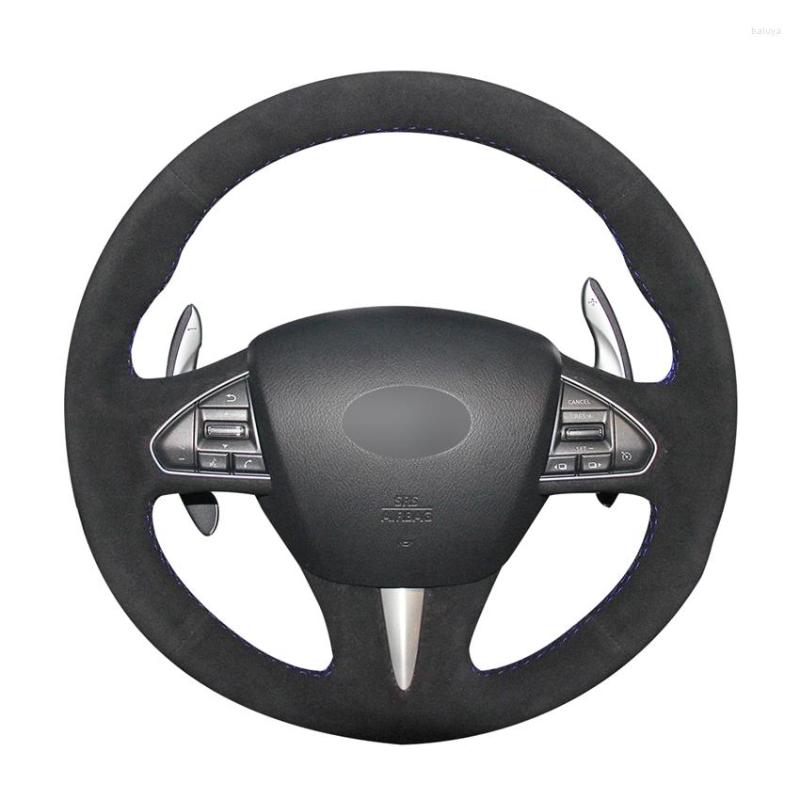 Steering Wheel Covers Hand-stitched Black Suede Car Cover For Infiniti Q50 2014 2022 QX50
Steering Wheel Covers Hand-stitched Black Suede Car Cover For Infiniti Q50 2014 2022 QX50