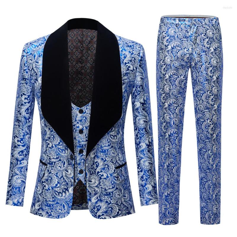 Men's Suits Men's Printed Blazer Suit 3 Piece Sets Men Slim Fit Pants Man Tuxedo, Blue top
Men's Suits Men's Printed Blazer Suit 3 Piece Sets Men Slim Fit Pants Man Tuxedo, Blue top
