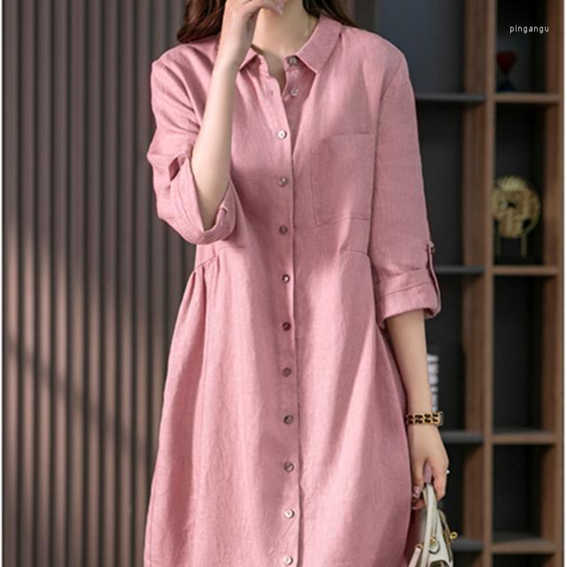 Casual Dresses Summer 2022 Women's Polo Neck Dress Mid-length Shirt Elegant Party Three Quarter Sleeve Lady Vestidos T664, Green
Casual Dresses Summer 2022 Women's Polo Neck Dress Mid-length Shirt Elegant Party Three Quarter Sleeve Lady Vestidos T664, Green