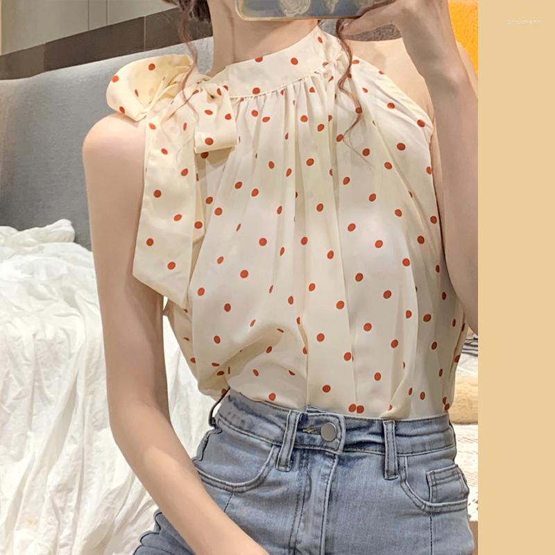 Women's Blouses Bugilaku O-neck Bow Knot Lace Up Blouse Women Polka Dot Sleeveless Loose Casual Blusas Mujer Modis All-match Sweet Cheimse, Wave dot
Women's Blouses Bugilaku O-neck Bow Knot Lace Up Blouse Women Polka Dot Sleeveless Loose Casual Blusas Mujer Modis All-match Sweet Cheimse, Wave dot