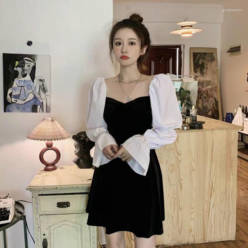 Casual Dresses For Women Autumn Winter A- Line Skirt Sexy Off-the-Shoulder Dress Velvet Women' Clothing Vestido De Mujer, Black 
Casual Dresses For Women Autumn Winter A- Line Skirt Sexy Off-the-Shoulder Dress Velvet Women' Clothing Vestido De Mujer, Black