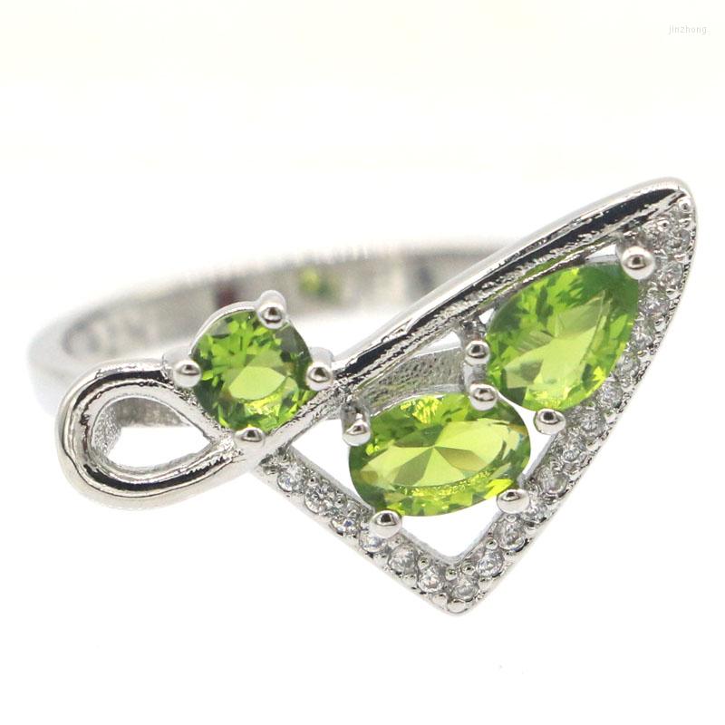 Cluster Rings 23x12mm Lovely Cute Trangle Shape Green Peridot CZ Women Daily Wear 925 Silver
Cluster Rings 23x12mm Lovely Cute Trangle Shape Green Peridot CZ Women Daily Wear 925 Silver
