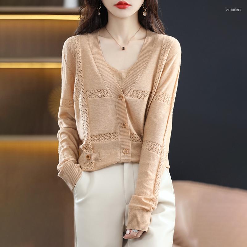 Women' T Shirts Spring Autumn Woman' Tops T-Shirt Long Sleeve V-Neck Cardigan Sexy Hollow Coats Jacket Wool Knitted Jumper Women Sweat, Zang lan
Women' T Shirts Spring Autumn Woman' Tops T-Shirt Long Sleeve V-Neck Cardigan Sexy Hollow Coats Jacket Wool Knitted Jumper Women Sweat, Zang lan