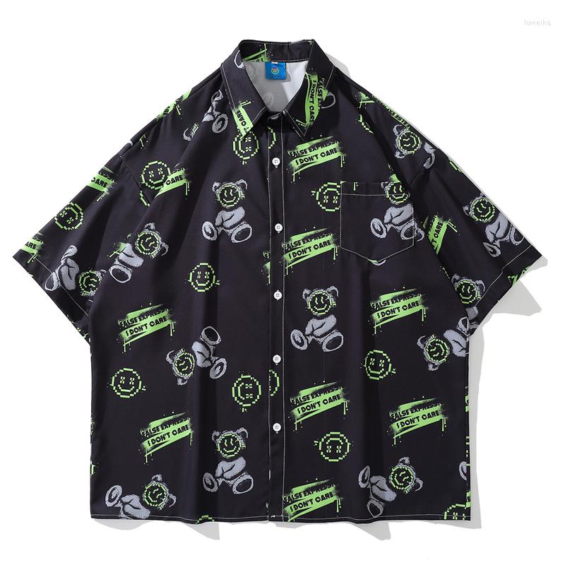 Men's Casual Shirts 2022 Men Hip Hop Oversized Streetwear Toy Bear Full Printed Harajuku Short Sleeve Blouse Summer Fashion Hawaiian Shirt, Black
Men's Casual Shirts 2022 Men Hip Hop Oversized Streetwear Toy Bear Full Printed Harajuku Short Sleeve Blouse Summer Fashion Hawaiian Shirt, Black