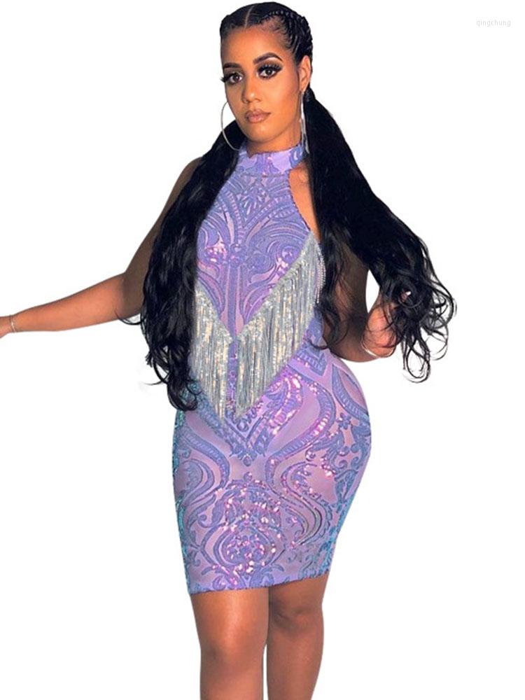 Casual Dresses Sexy Sequin Tassel Short Prom Halter Night Club Outfits Evening Gowns For Women Party Clubwear Bodycon Backless Dress, Purple
Casual Dresses Sexy Sequin Tassel Short Prom Halter Night Club Outfits Evening Gowns For Women Party Clubwear Bodycon Backless Dress, Purple