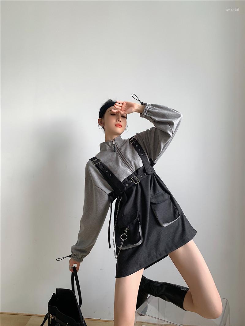 Casual Dresses 2022 Gray And Black Patchwork Dress Original Dark Detachable Strap Belt Chain Whale Pattern Two-piece Spring Sweatshirt, Women dress
Casual Dresses 2022 Gray And Black Patchwork Dress Original Dark Detachable Strap Belt Chain Whale Pattern Two-piece Spring Sweatshirt, Women dress