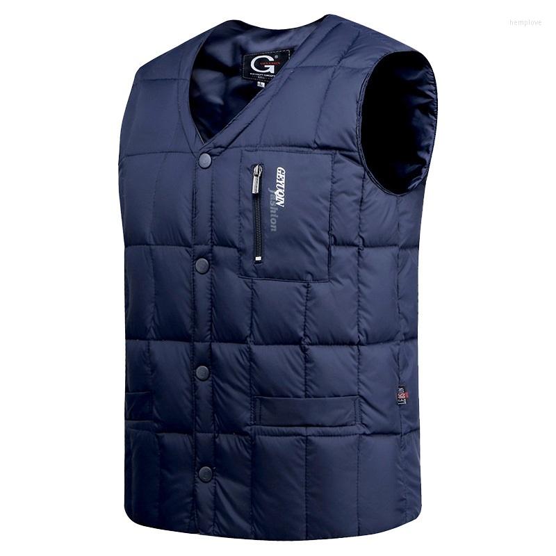 Men's Down White Duck Jacket Vest Autumn/winter Warm Sleeveless V Button Inner Solid Color Fashion, Blue
Men's Down White Duck Jacket Vest Autumn/winter Warm Sleeveless V Button Inner Solid Color Fashion, Blue