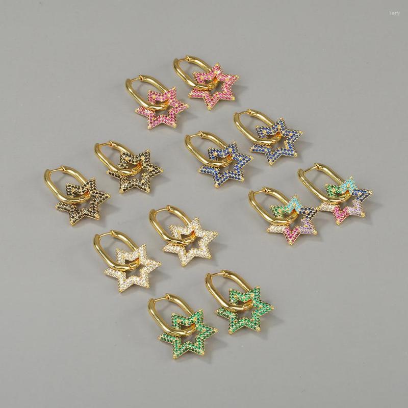 Hoop Earrings Trendy Blue Star Charm Round Women Cubic Zircon Bling Copper Geometric Gold Color Earring Jewelry Wholesale
Hoop Earrings Trendy Blue Star Charm Round Women Cubic Zircon Bling Copper Geometric Gold Color Earring Jewelry Wholesale