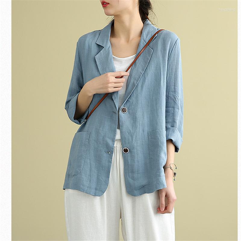 Women's Suits 2022 Spring Autumn Fashion Short Plus Size Women Clothing Two-Button Long-Sleeved Loose Cotton And Linen Small Suit H066, Black
Women's Suits 2022 Spring Autumn Fashion Short Plus Size Women Clothing Two-Button Long-Sleeved Loose Cotton And Linen Small Suit H066, Black