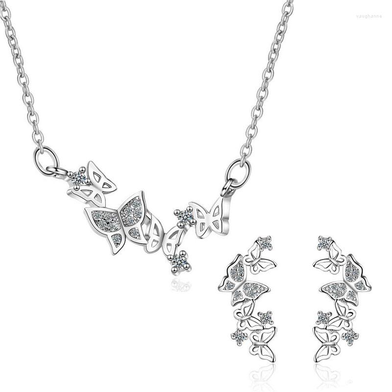 Necklace Earrings Set Fashion 925 Silver Beautiful Butterfly Zircon For Women Sweet Party Charm Earring Birthday Gift Jewelry, Picture shown
Necklace Earrings Set Fashion 925 Silver Beautiful Butterfly Zircon For Women Sweet Party Charm Earring Birthday Gift Jewelry, Picture shown