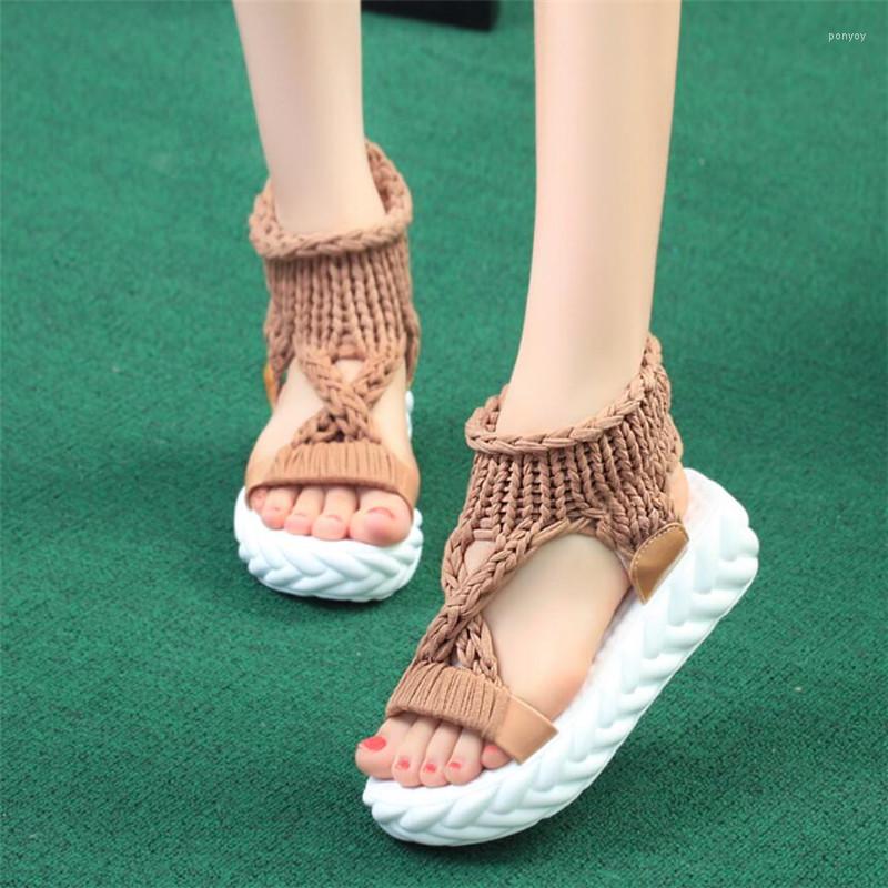 Sandals Women Knitting Platform 5 Cm Flat Heel Slip-on Ladies 2022 Summer Female Absorption Ankle Shoes Brown 34-41, Gray 1
Sandals Women Knitting Platform 5 Cm Flat Heel Slip-on Ladies 2022 Summer Female Absorption Ankle Shoes Brown 34-41, Gray 1