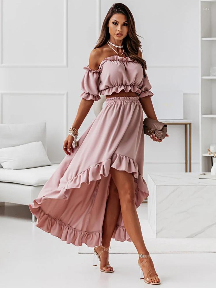 Women' Tracksuits Fitshinling Fashion In Women Matching Sets Outfits Ruffles Off Shoulder Crop Top Skirt 2 Piece Suits Female Summer, Black
Women' Tracksuits Fitshinling Fashion In Women Matching Sets Outfits Ruffles Off Shoulder Crop Top Skirt 2 Piece Suits Female Summer, Black