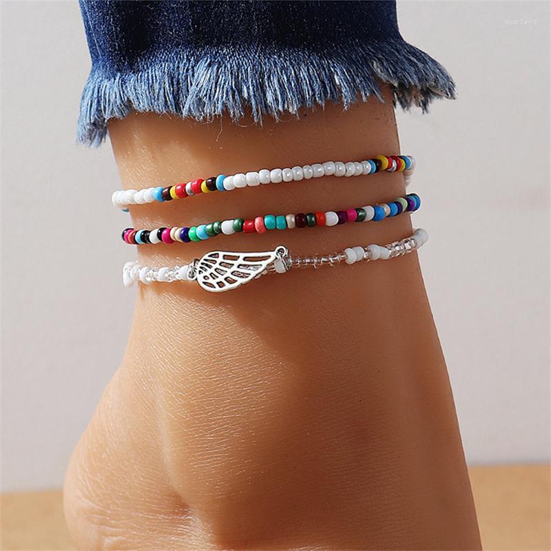 Anklets 3pcs/Set Multi Beaded Anklet With Angle Wing For Girls And Women Wished Year Birthday Christmas Gifts 2022 Designs
Anklets 3pcs/Set Multi Beaded Anklet With Angle Wing For Girls And Women Wished Year Birthday Christmas Gifts 2022 Designs