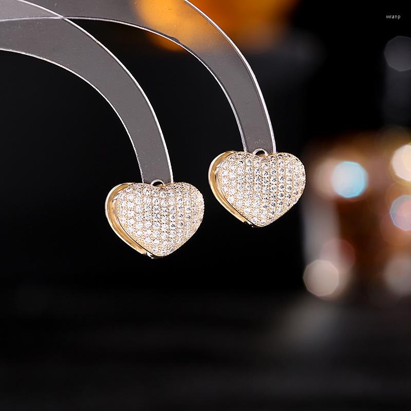Dangle Earrings Sweet Cute Heart Earings For Girls Micro Pave Cubic Zirconia Jewelry Fashion Korean Statement Ear Studs Gold-Plated
Dangle Earrings Sweet Cute Heart Earings For Girls Micro Pave Cubic Zirconia Jewelry Fashion Korean Statement Ear Studs Gold-Plated
