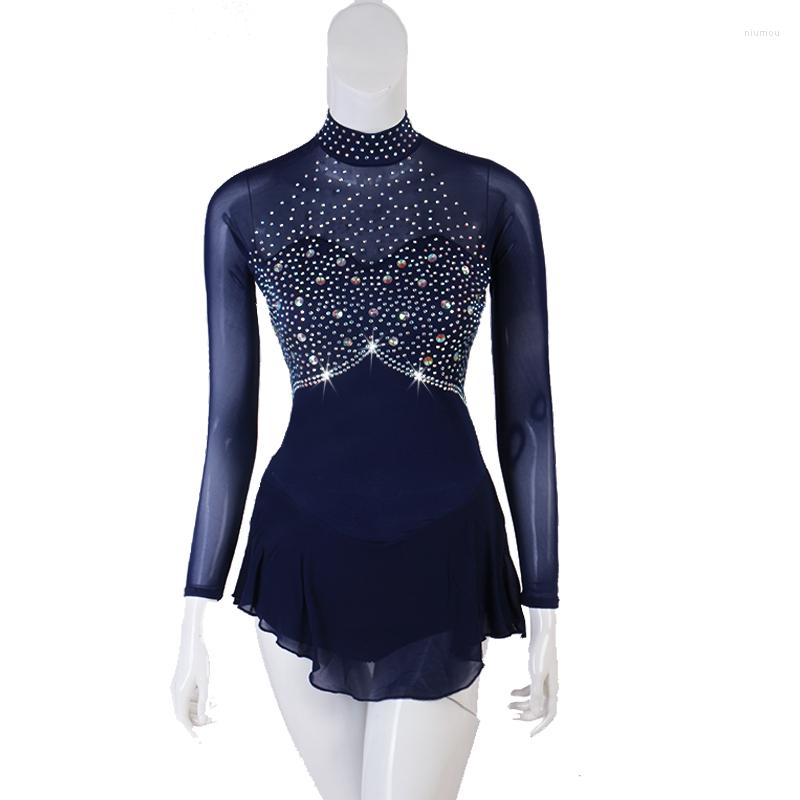 Stage Wear Figure Skating Dress Women Girl Ice Gymnastics Costume Custom Rhinestone Navy Blue B066, Picture shown
Stage Wear Figure Skating Dress Women Girl Ice Gymnastics Costume Custom Rhinestone Navy Blue B066, Picture shown