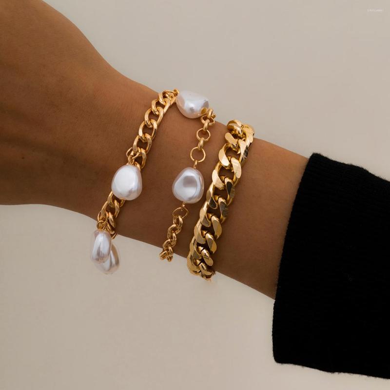 Link Bracelets 2022 Punk Statement Gold Color Multi Layer Chain For Women Baroque Imitation Pearls Pendant Jewelry
Link Bracelets 2022 Punk Statement Gold Color Multi Layer Chain For Women Baroque Imitation Pearls Pendant Jewelry