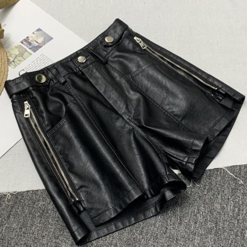 Women' Shorts High Waist Loose PU Leather Women Zipper Wide-leg Autumn Winter Female Fashion, Black
Women' Shorts High Waist Loose PU Leather Women Zipper Wide-leg Autumn Winter Female Fashion, Black