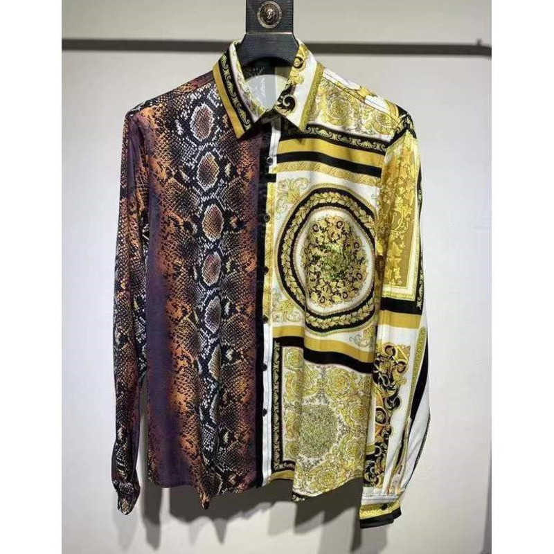 Hip hop medusa casual silk shirt men long sleeve tshirt fashion Hawaii print cardigan coat fd designer Shirt mens thin jacket splicing shirts, No.7
Hip hop medusa casual silk shirt men long sleeve tshirt fashion Hawaii print cardigan coat fd designer Shirt mens thin jacket splicing shirts, No.7