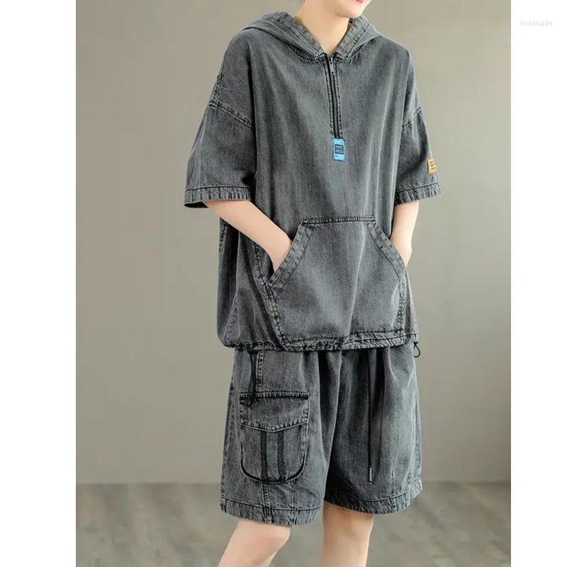 Women' Tracksuits Blue Denim Suit Loose Summer Women Cowboy 2 Piece Set Letter Printing Top And Pant Suits Casual Fashion Outfits Chic, Black
Women' Tracksuits Blue Denim Suit Loose Summer Women Cowboy 2 Piece Set Letter Printing Top And Pant Suits Casual Fashion Outfits Chic, Black