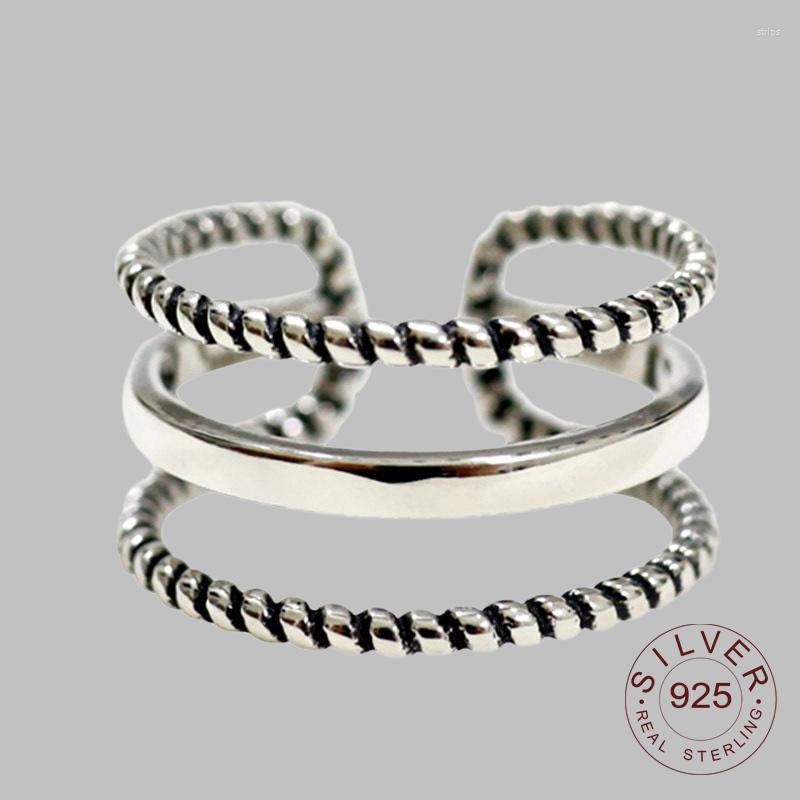 Cluster Rings Real 925 Sterling Silver Three Layer Opening Adjustable Ring For Fashion Women Party Vintage Fine Jewelry Accessories
Cluster Rings Real 925 Sterling Silver Three Layer Opening Adjustable Ring For Fashion Women Party Vintage Fine Jewelry Accessories