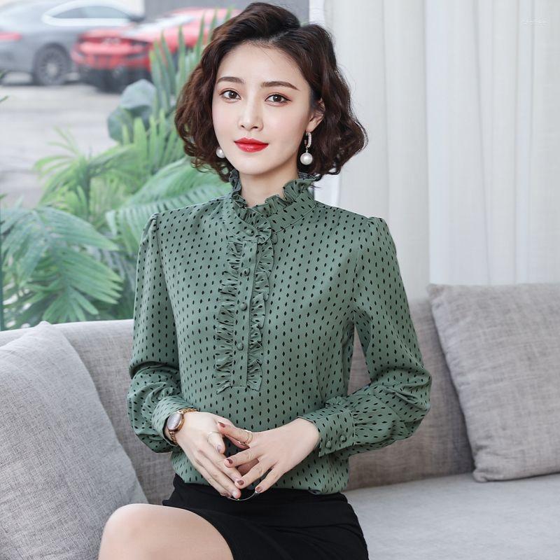 Women' Blouses 2022 Spring Long-Sleeved Chiffon Shirt Women' Inner Top Ruffled Collar Bottoming, Green
Women' Blouses 2022 Spring Long-Sleeved Chiffon Shirt Women' Inner Top Ruffled Collar Bottoming, Green