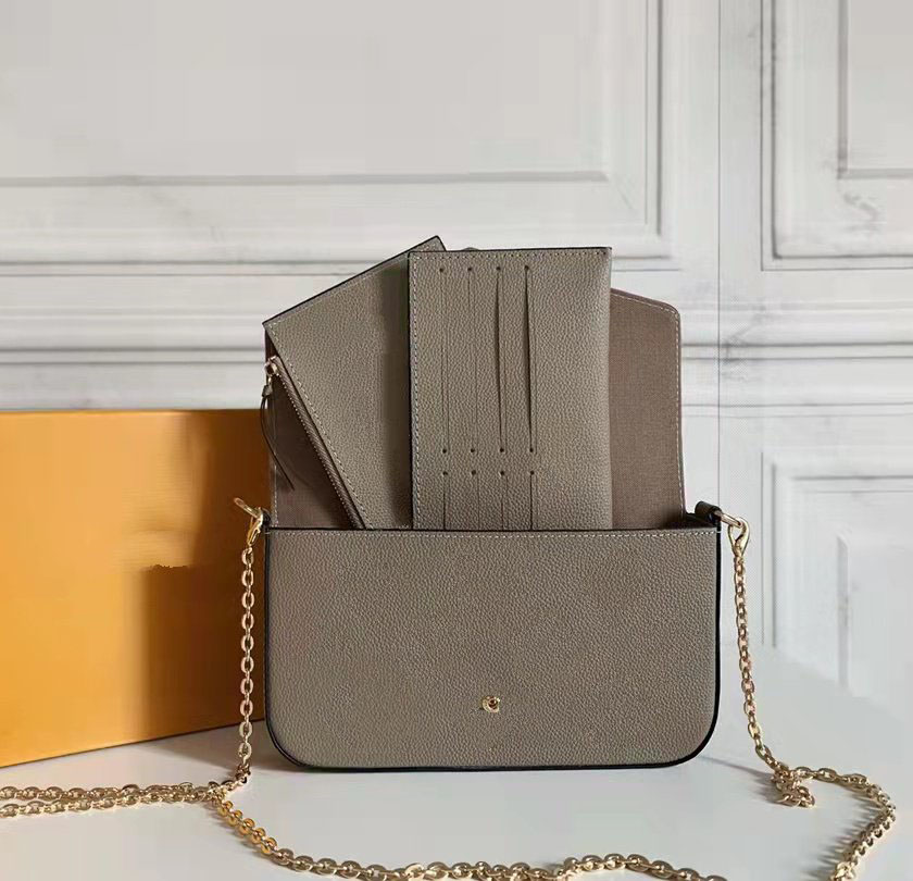 Designer Luxury Wallets One Shoulder Chain Wallet With Zipper Card Holder With Box 69977 80498