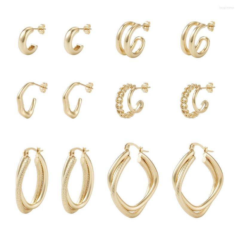 Hoop Earrings Kissitty 4Style Gold Color C-shape Brass Stud For Women Huggie Jewelry Making Gift
Hoop Earrings Kissitty 4Style Gold Color C-shape Brass Stud For Women Huggie Jewelry Making Gift