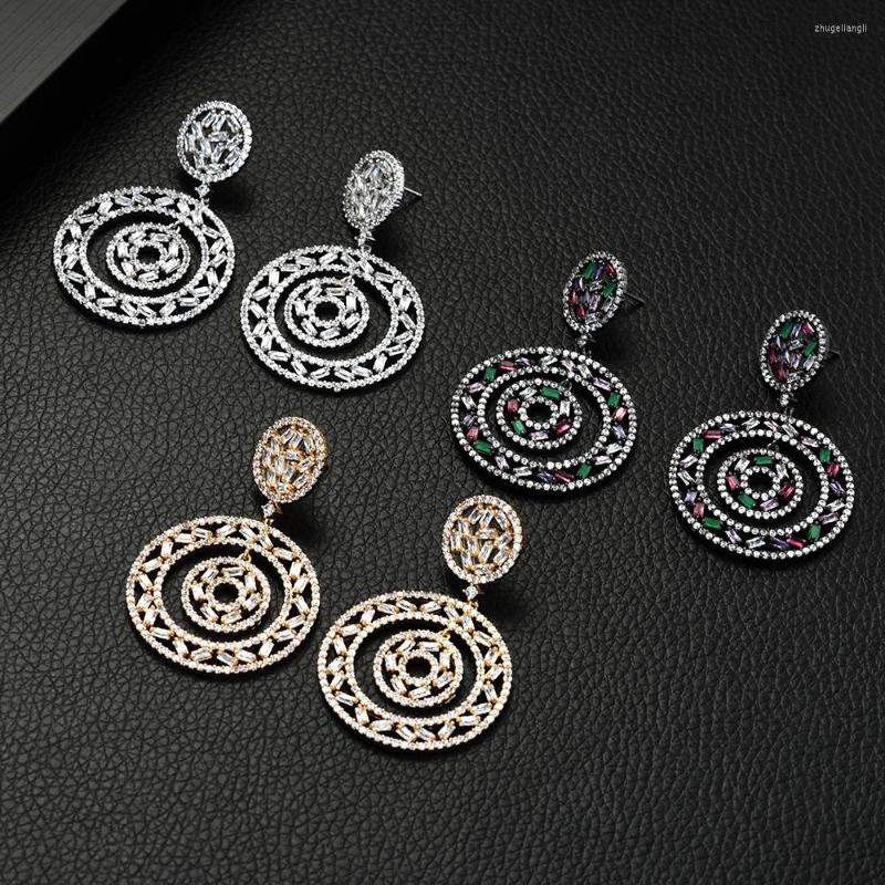 Dangle Earrings HIBRIDE Fashion Luxury Long Round Shape Full Mirco Pave Cubic Zirconia Engagement Party Drop Earring E-574
Dangle Earrings HIBRIDE Fashion Luxury Long Round Shape Full Mirco Pave Cubic Zirconia Engagement Party Drop Earring E-574