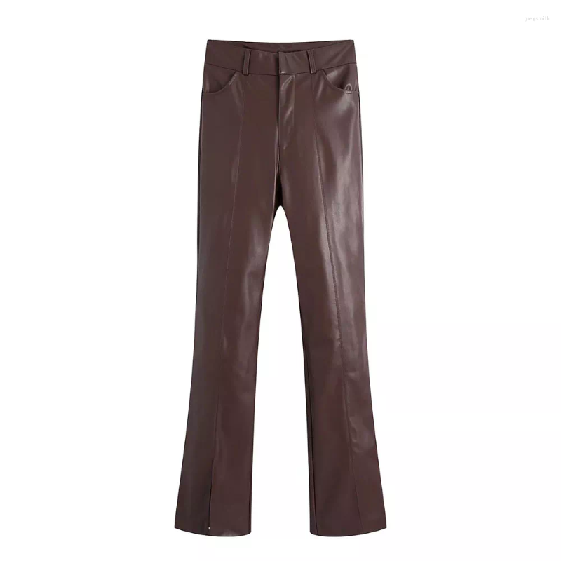 Women's Pants Women Fashion Faux Leather Wide Leg Vintage Hight-Waist Front Zipper Casual Woman PU Trousers Chic Pant, Dark brown
Women's Pants Women Fashion Faux Leather Wide Leg Vintage Hight-Waist Front Zipper Casual Woman PU Trousers Chic Pant, Dark brown