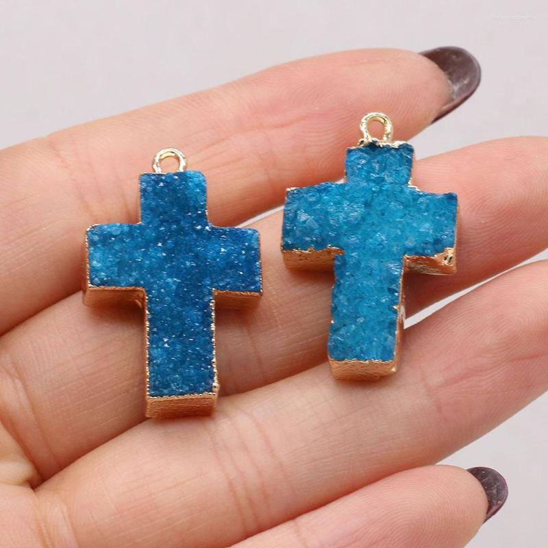 Charms 1PC Natural Stone Pendants Druzy Crystal Cross Shaped Agates Accessories For DIY Necklace Jewelry Making Gift
Charms 1PC Natural Stone Pendants Druzy Crystal Cross Shaped Agates Accessories For DIY Necklace Jewelry Making Gift