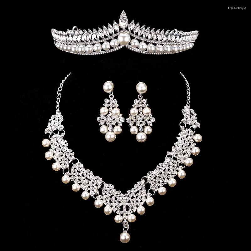Necklace Earrings Set KMVEXO 3PCS Magnificent Pearl Wedding Bridal Women Bride Party Costume Crystal Tiaras Crown Sets, Picture shown
Necklace Earrings Set KMVEXO 3PCS Magnificent Pearl Wedding Bridal Women Bride Party Costume Crystal Tiaras Crown Sets, Picture shown